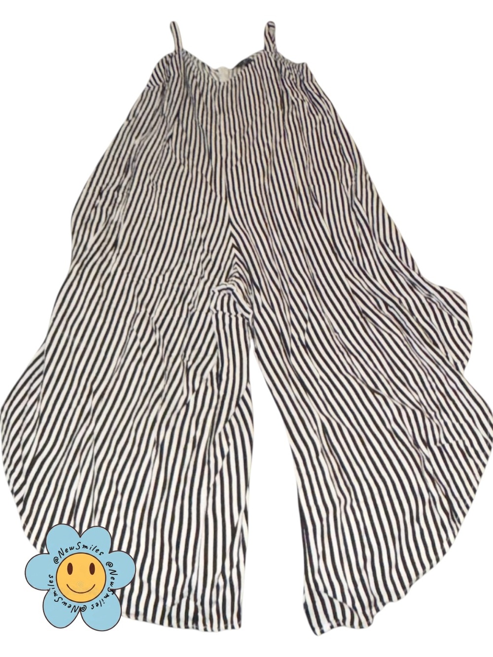 Ivy Street ~ Striped Jumpsuit ~ Black & White ~ Tapered Leg ~ Thin Straps